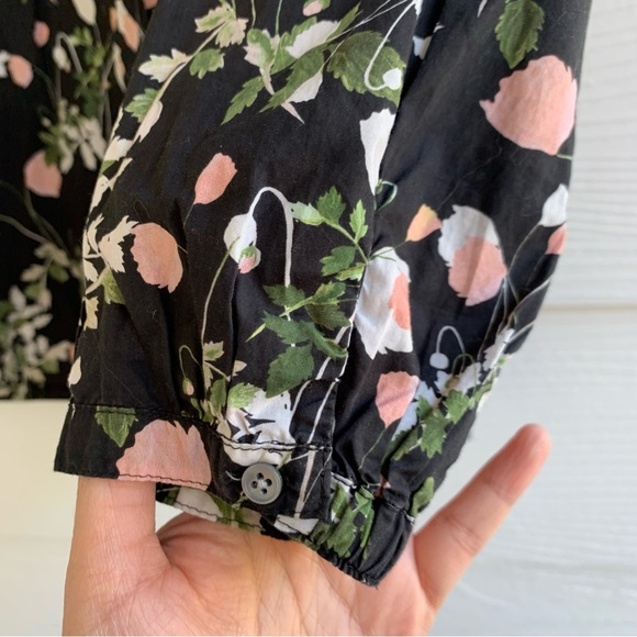 J Crew Liberty Art Fabrics Floral Peasant Blouse Top size Small S Neck Tie - Picture 6 of 13